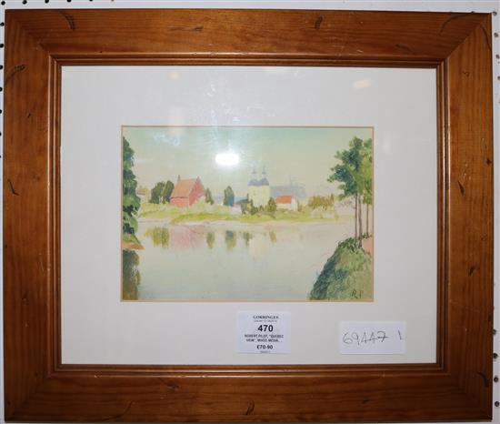 Robert Pilot, Quebec View, mixed media, signed, with initials